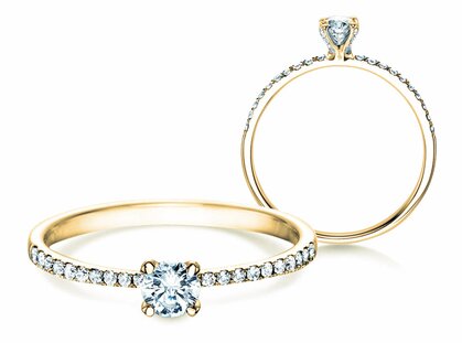 Verlobungsring Grace Petite in 18K Gelbgold mit Diamanten 0,43ct G/SI