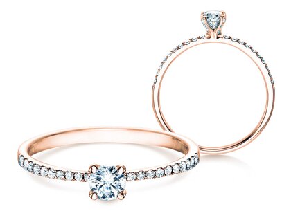 Verlobungsring Grace Petite in 18K Roségold mit Diamanten 0,43ct G/SI