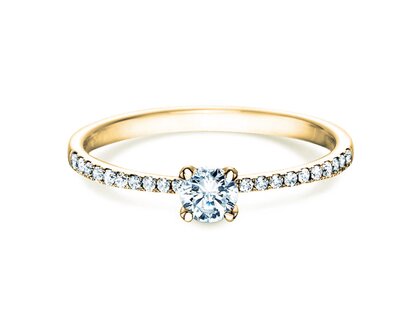 Verlobungsring Grace Petite in 18K Gelbgold mit Diamanten 0,43ct G/SI