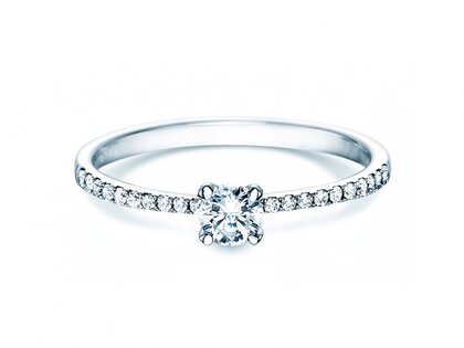 Verlobungsring Grace Petite in 18K Weißgold mit Diamanten 0,43ct G/SI
