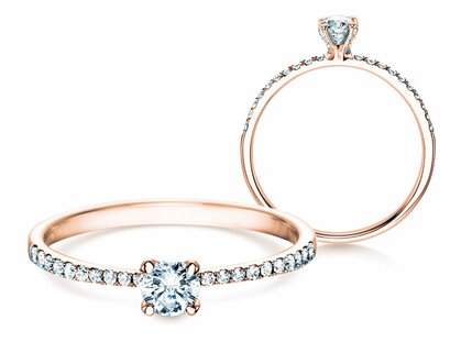 Verlobungsring Grace Petite in 18K Roségold mit Diamanten 0,43ct