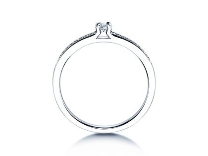 Verlobungsring Modern Pavé in 14K Weißgold mit Diamanten 0,15ct G/SI