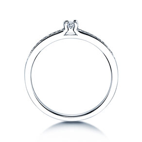 Verlobungsring Modern Pavé in 14K Weißgold mit Diamanten 0,15ct G/SI