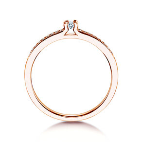 Verlobungsring Modern Pavé in 18K Roségold mit Diamanten 0,15ct G/SI