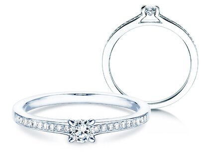 Verlobungsring Modern Pavé in Platin 950/- mit Diamanten 0,25ct G/SI