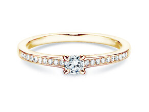 Verlobungsring Modern Pavé in 18K Gelbgold mit Diamanten 0,20ct G/SI