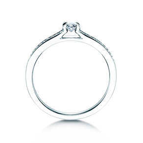 Verlobungsring Modern Pavé in 14K Weißgold mit Diamanten 0,20ct G/SI
