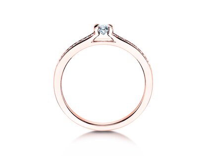 Verlobungsring Modern Pavé in 18K Roségold mit Diamanten 0,20ct G/SI