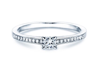 Verlobungsring Modern Pavé in Platin 950/- mit Diamanten 0,25ct G/SI