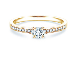 Verlobungsring Modern Pavé in 14K Gelbgold mit Diamanten 0,30ct G/SI