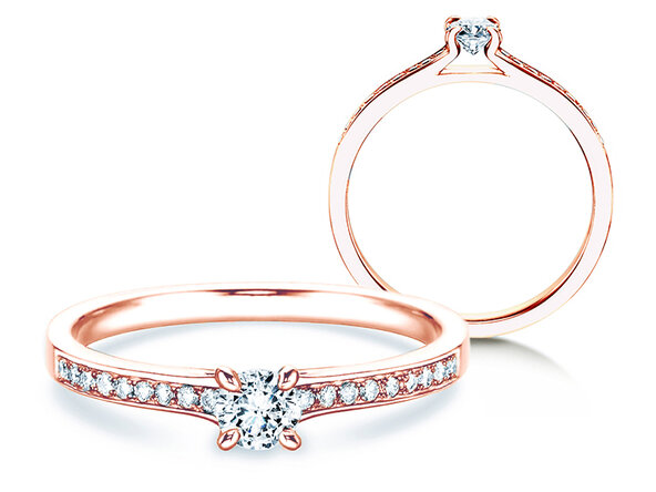 Verlobungsring Modern Pavé in 14K Roségold mit Diamanten 0,35ct G/SI