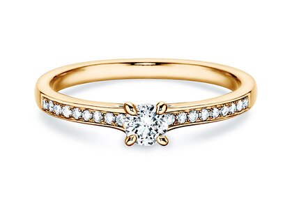 Verlobungsring Modern Pavé in Gelbgold