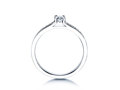 Verlobungsring Modern Pavé in 18K Weißgold mit Diamanten 0,30ct G/SI
