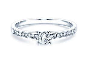 Verlobungsring Modern Pavé in 14K Weißgold mit Diamanten 0,35ct G/SI