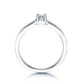 Verlobungsring Modern Pavé in 14K Weißgold mit Diamanten 0,35ct G/SI
