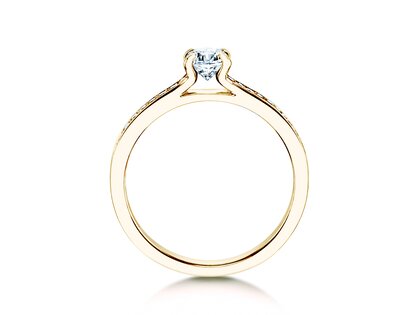 Verlobungsring Modern Pavé in Gelbgold