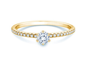 Verlobungsring Royal Pavé in 18K Gelbgold mit natürlichen Diamanten 0,40ct G/SI