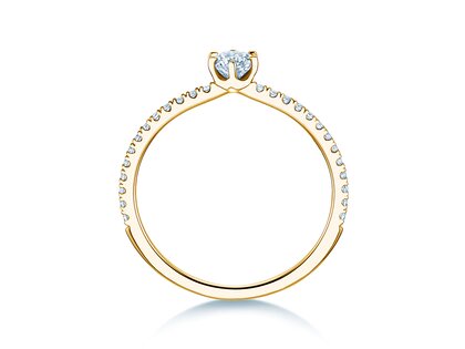 Verlobungsring Royal Pavé in 18K Gelbgold mit natürlichen Diamanten 0,40ct G/SI