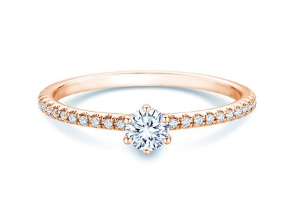 Verlobungsring Royal Pavé in 18K Roségold mit natürlichen Diamanten 0,40ct G/SI