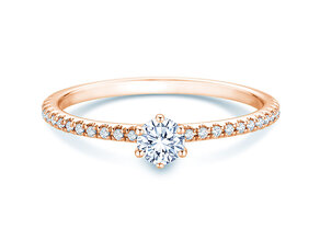Verlobungsring Royal Pavé in 18K Roségold mit natürlichen Diamanten 0,40ct G/SI