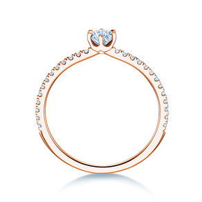 Verlobungsring Royal Pavé in 18K Roségold mit natürlichen Diamanten 0,40ct G/SI