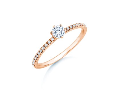 Verlobungsring Royal Pavé in 18K Roségold mit natürlichen Diamanten 0,40ct G/SI