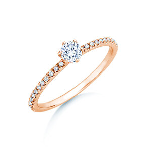 Verlobungsring Royal Pavé in 18K Roségold mit natürlichen Diamanten 0,40ct G/SI