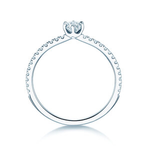 Verlobungsring Royal Pavé in 9K Weißgold mit natürlichen Diamanten 0,35ct G/SI