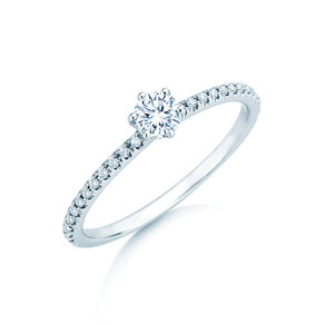 Verlobungsring Royal Pavé in 9K Weißgold mit natürlichen Diamanten 0,35ct G/SI