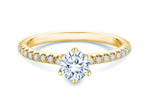 Verlobungsring Royal Pavé in 9K Gelbgold mit natürlichen Diamanten 0,65ct G/SI