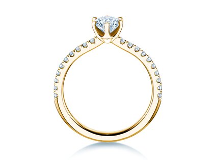 Verlobungsring Royal Pavé in 9K Gelbgold mit natürlichen Diamanten 0,65ct G/SI