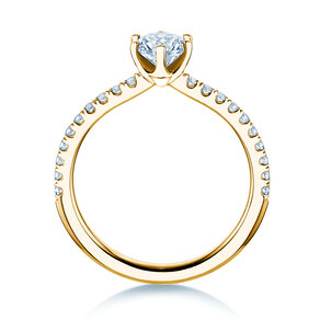 Verlobungsring Royal Pavé in 9K Gelbgold mit natürlichen Diamanten 0,65ct G/SI