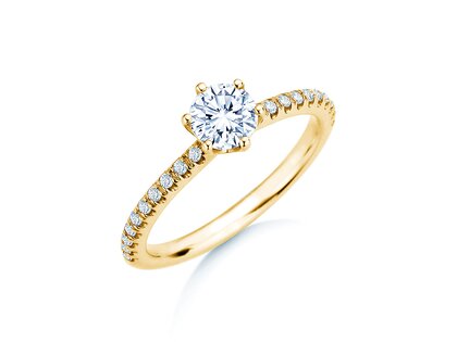 Verlobungsring Royal Pavé in 9K Gelbgold mit natürlichen Diamanten 0,65ct G/SI