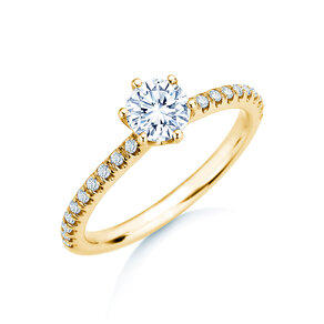 Verlobungsring Royal Pavé in 9K Gelbgold mit natürlichen Diamanten 0,65ct G/SI