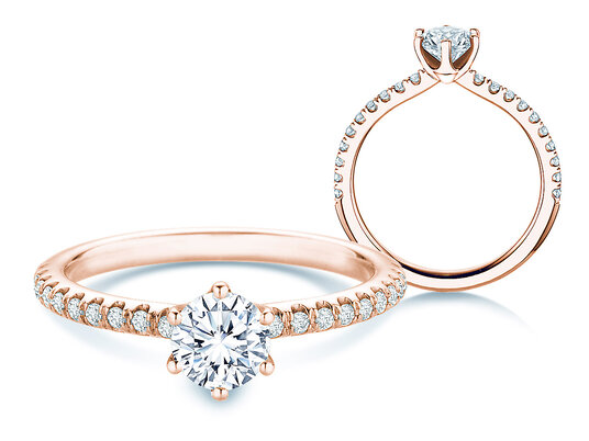 Verlobungsring Royal Pavé in 9K Weißgold mit natürlichen Diamanten 0,65ct G/SI