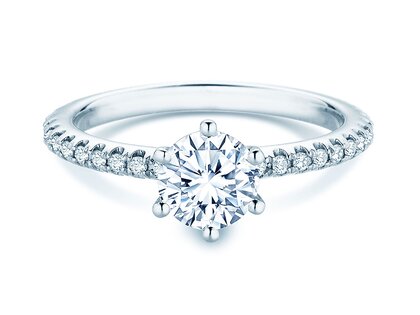 Verlobungsring Royal Pavé in 9K Weißgold mit natürlichen Diamanten 1,22ct G/SI