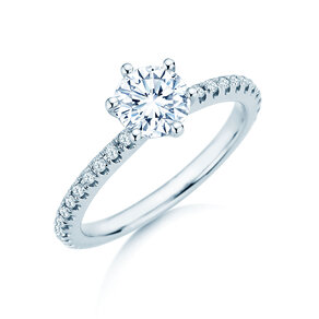 Verlobungsring Royal Pavé in 9K Weißgold mit natürlichen Diamanten 1,22ct G/SI