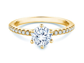 Verlobungsring Royal Pavé in 9K Gelbgold mit natürlichen Diamanten 1,22ct G/SI