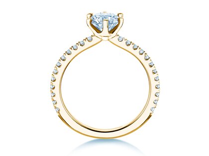 Verlobungsring Royal Pavé in 9K Gelbgold mit natürlichen Diamanten 1,22ct G/SI