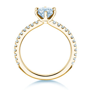 Verlobungsring Royal Pavé in 9K Gelbgold mit natürlichen Diamanten 1,22ct G/SI