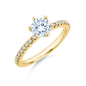 Verlobungsring Royal Pavé in 9K Gelbgold mit natürlichen Diamanten 1,22ct G/SI