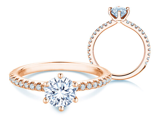 Verlobungsring Royal Pavé in 9K Weißgold mit natürlichen Diamanten 1,22ct G/SI