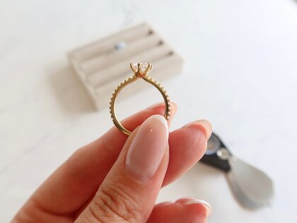 Verlobungsring Royal Pavé in 18K Gelbgold mit natürlichen Diamanten 0,40ct G/SI