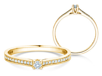 Verlobungsring Surprise Pavé in 9K Weißgold mit Diamanten 0,23ct G/SI