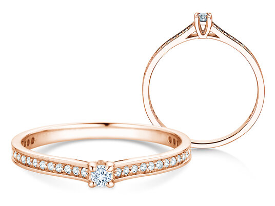 Verlobungsring Surprise Pavé in 9K Weißgold mit Diamanten 0,23ct G/SI