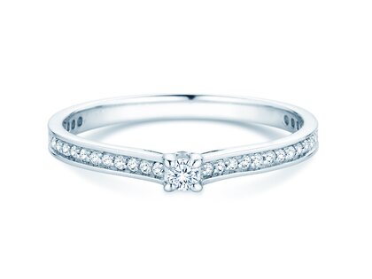 Verlobungsring Surprise Pavé in 14K Weißgold mit Diamanten 0,23ct G/SI