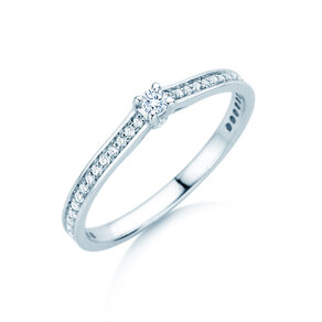 Verlobungsring Surprise Pavé in 14K Weißgold mit Diamanten 0,23ct G/SI