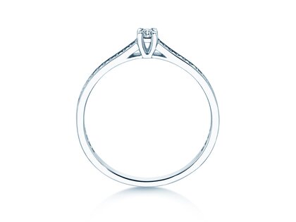 Verlobungsring Surprise Pavé in 14K Weißgold mit Diamanten 0,23ct G/SI