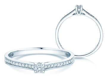 Verlobungsring Surprise Pavé in 9K Weißgold mit Diamanten 0,23ct G/SI