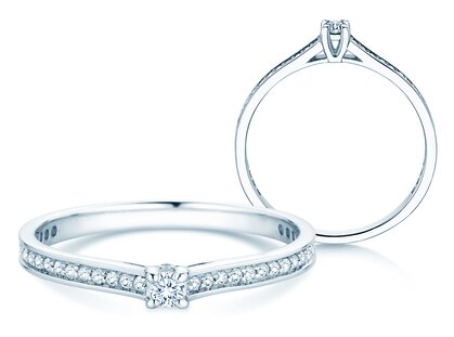 Verlobungsring Surprise Pavé in 9K Weißgold mit Diamanten 0,23ct G/SI